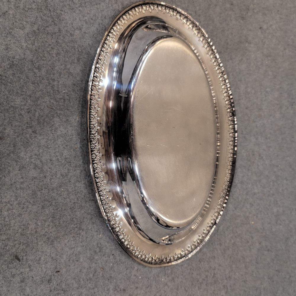 Wilcox International Silver Co Rose Marie Silverplate Oval Serving Tray Dish - Picture 5 of 6